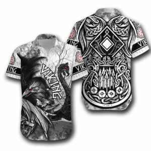Viking Raven Drakkar Hawaiian Shirt  - Thelegend59