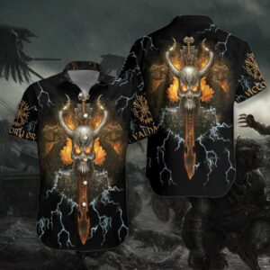 Viking Skull Hawaiian Shirt  - Thelegend59