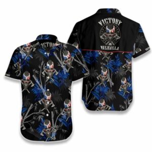 Viking Skull Victory Or Valhalla Hawaiian Shirts  - Thelegend59