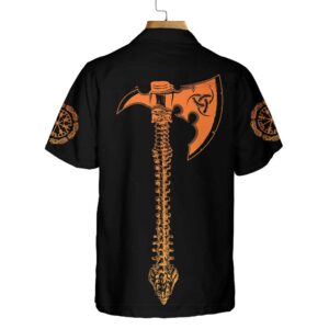 Viking Skull With Backbone Axe Hawaiian Shirt - For Men And Women - Kids  - Thelegend59