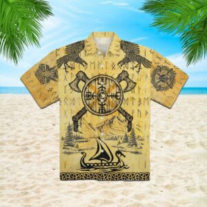 Viking Tatoo Thors Hammer Hawaiian Shirt  - Thelegend59