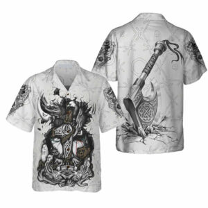 Viking Tattoo Hawaiian Shirt - Viking Odin Hawaiian Shirts For Men And Women - For Men And Women - Kids  - Thelegend59