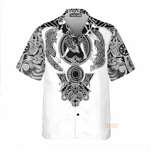 Viking Warrior Blood Black And White Hawaiian Shirt - For Men And Women - Kids  - Thelegend59