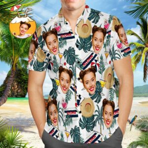 Vintage Aloha Hawaiian Shirt With Funny Sun Hats - Custom Photo Regular Fit Short Sleeve Hawaiian Shirtss  - Thelegend59
