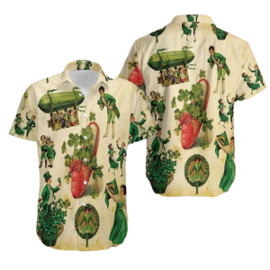 Vintage Girl Irish Patricks Day Hawaiian Shirt  - Thelegend59
