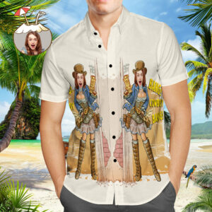 Vintage Hawaiian Shirt With Cowboy Sexy Girl With Custom Photo - Summer Holiday Essentials  - Thelegend59