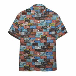 Vintage License Plate Number Hawaiian Shirt  - Thelegend59