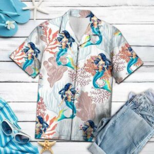 Vintage Mermaid Hawaiian Aloha Hawaiian Shirtss  - Thelegend59