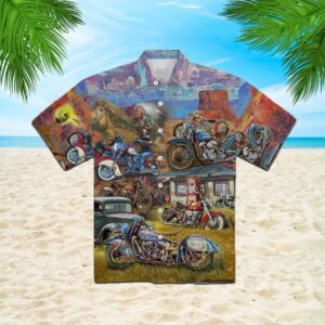 Vintage Motorcycle Hawaiian Shirt  - Thelegend59