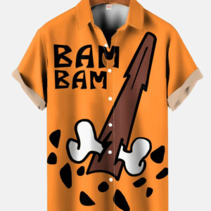 Vintage Nostalgic Movie Fun Bone Stick Printing Hawaiian Shirt - For Men And Women - Kids  - Thelegend59
