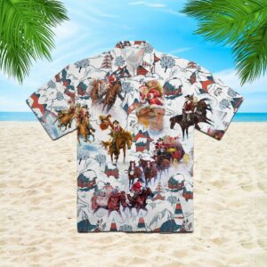 Vintage Santa Cowboy Hawaiian Shirt  - Thelegend59