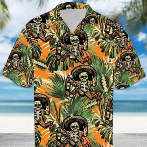 Vintage Skull Hawaiian Aloha Hawaiian Shirtss Summer Beach  - Thelegend59