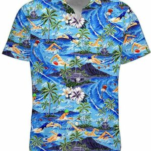 Vintage Swimming Tropical Summer Vibe Hawaiian Aloha Hawaiian Shirts  - Thelegend59