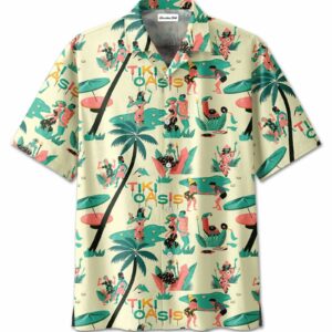 Vintage Tiki Oasis Summer Life On The Beach Hawaiian Aloha Hawaiian Shirtss  - Thelegend59