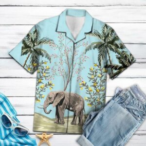 Vintage Tropical Elephant Hawaiian Shirt  - Thelegend59