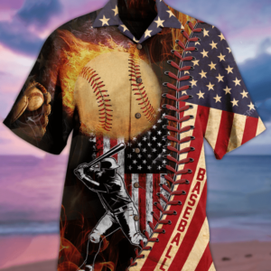 Vintage Us Flag Baseball Player Hawaiian Aloha Hawaiian Shirtss  - Thelegend59