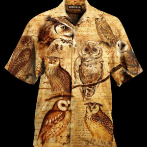 Vintage Wise Owl Brown Amazing Design Hawaiian Shirt  - Thelegend59