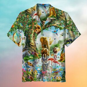 Vintage Zoo Painting Art Hawaiian Shirt  - Thelegend59