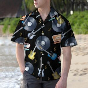 Vinyl Rock Roll Black Unique Design Hawaiian Shirt  - Thelegend59