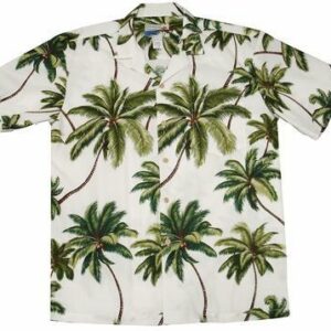 Waimea Palms Whitehawaiian Shirt Made In Hawaii - Summer Hawaiian Shirts - Beach Hawaiian Shirtss  - Thelegend59