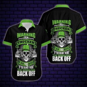 Warning This Trucker Skull Hawaiian Aloha Hawaiian Shirtss  - Thelegend59