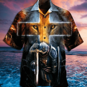 Warrior Of Christ Lion Cross Hawaiian Shirt - For Men And Women - Kids  - Thelegend59
