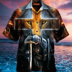 Warrior Of Christ Lion Cross Hawaiian Shirt  - Thelegend59