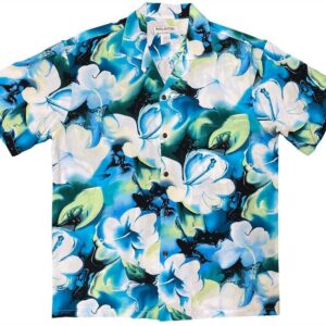 Water Flower Bluehawaiian Shirt Made In Hawaii - Summer Hawaiian Shirts - Beach Hawaiian Shirtss  - Thelegend59