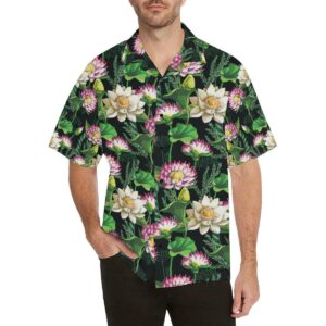 Water Lily Pattern Print Design Wl0 Hawaiian Shirt  - Thelegend59