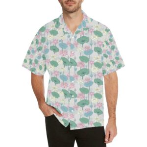Water Lily Print Design Hawaiian Shirt  - Thelegend59