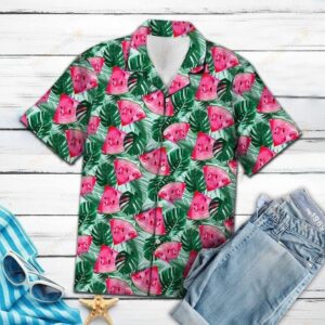 Watermelon Tropical Green Pink Amazing Design Hawaiian Shirt  - Thelegend59