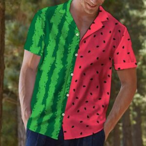 Watermelon Tropical Green Red Best Design Hawaiian Shirt  - Thelegend59