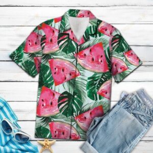 Watermelon Tropical Green Red Nice Design Hawaiian Shirt  - Thelegend59