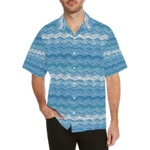 Wave Print Design Hawaiian Shirt  - Thelegend59