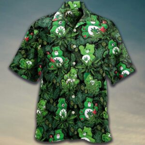 Weed Leaf Dont Care Bear Hawaiian Shirt  - Thelegend59