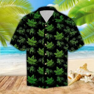 Weed Pattern Hawaiian Aloha Hawaiian Shirts  - Thelegend59