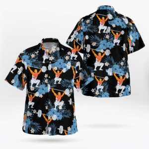 Weight Lifting All Over Print 3D Flowery Aloha Summer Beach Hawaiian Shirt  - Thelegend59