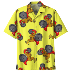 Weightlifting Chicken Hawaiian Shirt  - Thelegend59