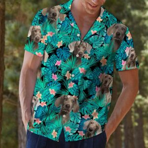 Weimaraner Tropical Blue Amazing Design Hawaiian Shirt  - Thelegend59