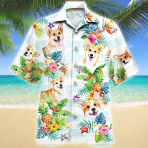 Welsh Corgi Dog Tropical Flower Hawaiian Shirt  - Thelegend59
