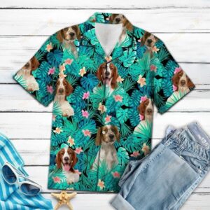 Welsh Springer Spaniel Tropical Green Nice Design Hawaiian Shirt  - Thelegend59