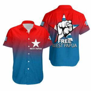 West Papua Hawaiian Shirt Flag Color Simple Style  - Thelegend59