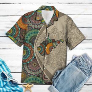 West Virginia Mandala Multicolor Amazing Design Hawaiian Shirt  - Thelegend59