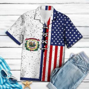 West Virginia Usa Flag Blue Red Nice Design Hawaiian Shirt  - Thelegend59