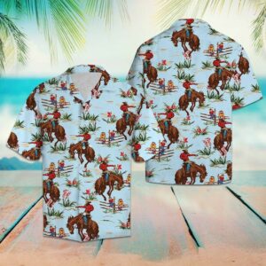 Western Cowboy Light Blue Awesome Design Hawaiian Shirt  - Thelegend59