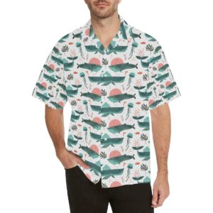 Whale Jelly Fish Pattern Men'S All Over Print Hawaiian Shirt  - Thelegend59