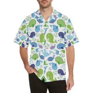 Whale Stripe Dot Pattern Men'S All Over Print Hawaiian Shirt  - Thelegend59