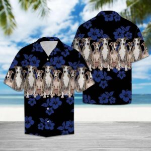 Whippet Blue Nice Design Hawaiian Shirt  - Thelegend59