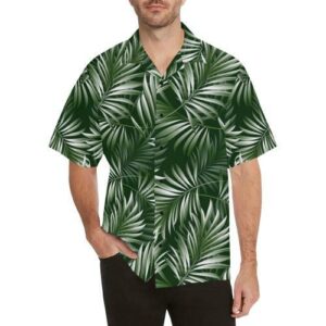 White &Amp; Green Tropical Palm Hawaiian Shirt  - Thelegend59