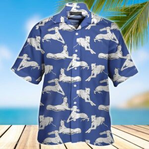 White Greyhound Hawaiian Shirt  - Thelegend59